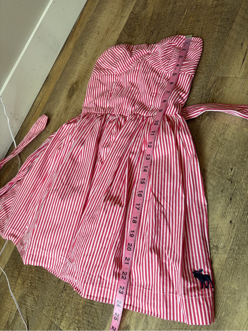 Abercrombie & Fitch Y2K Red and White Striped Strapless Whitney Dress - Picture 7 of 11